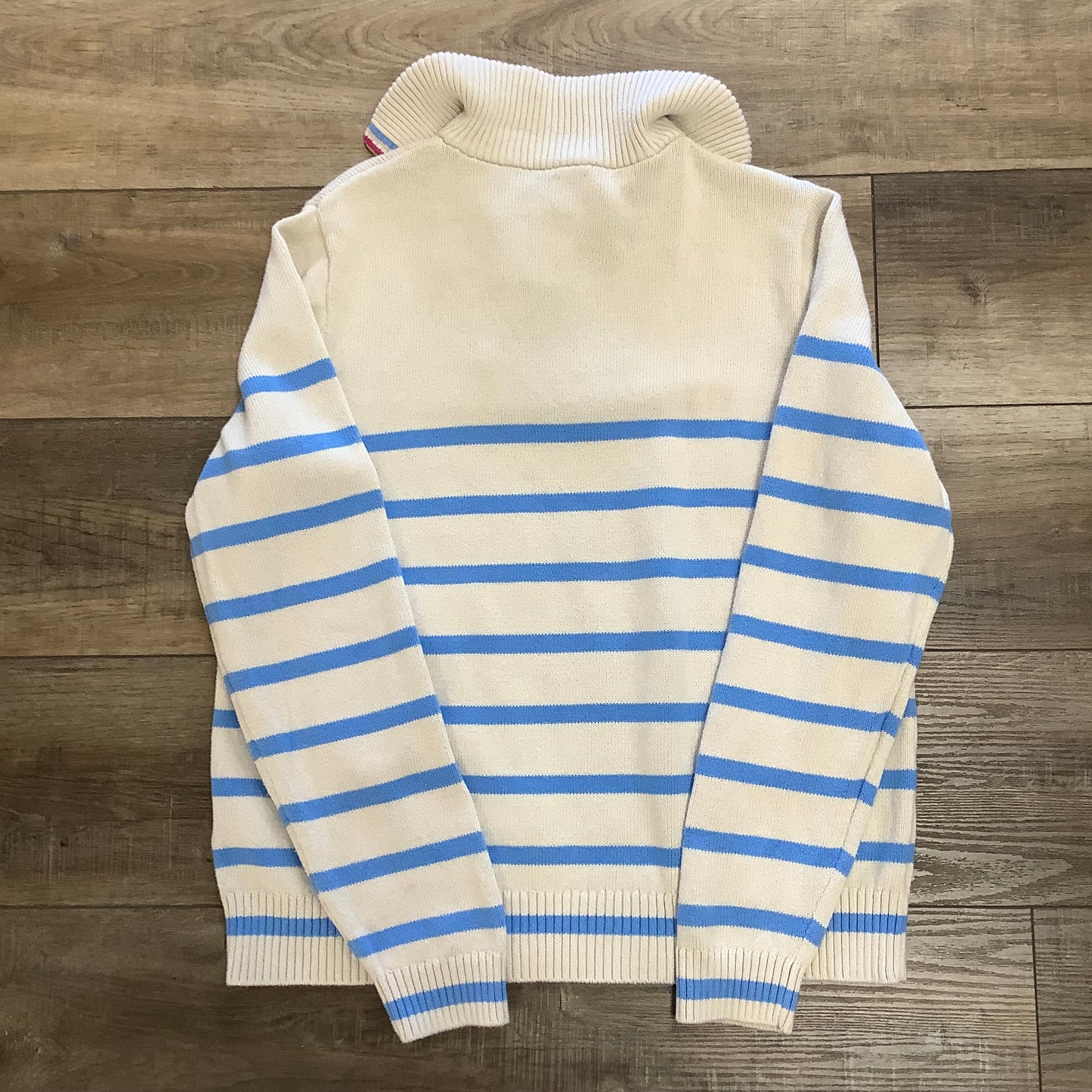 Large J.Crew Blue, White, And Pink Sweater $12