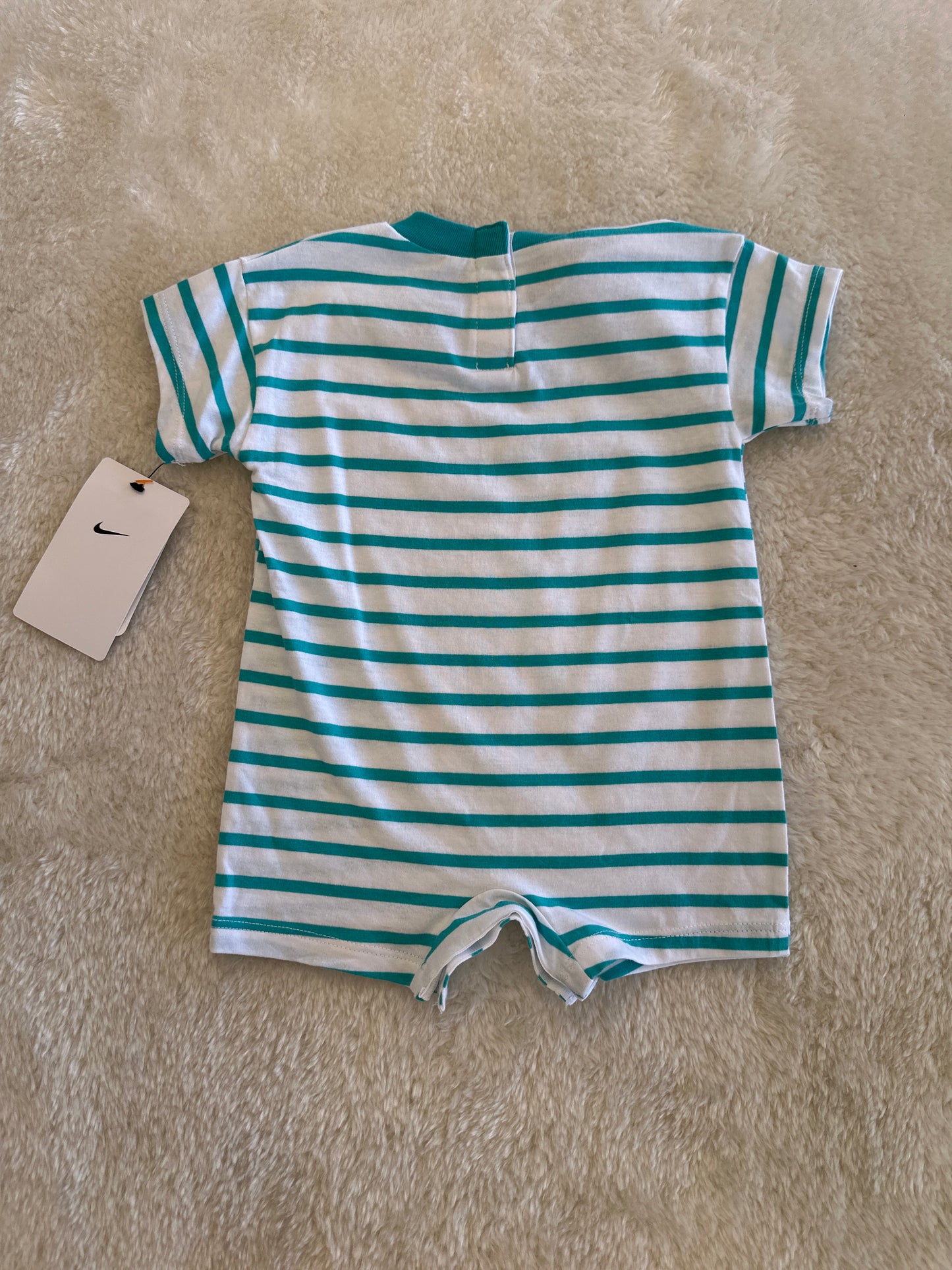 Kids NWT Nike 3M Teal/White Stripped Onesie