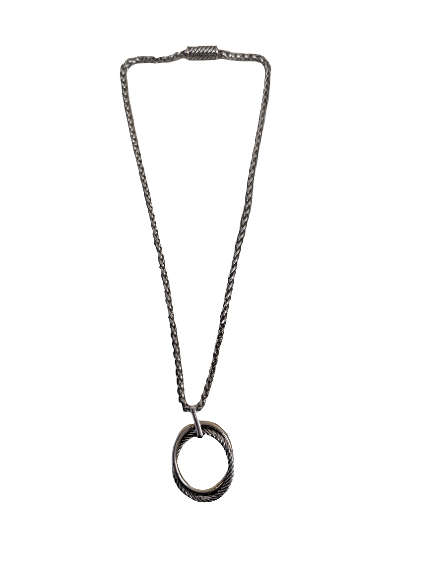 Silver Pendant Necklace with Magnetic Clasp