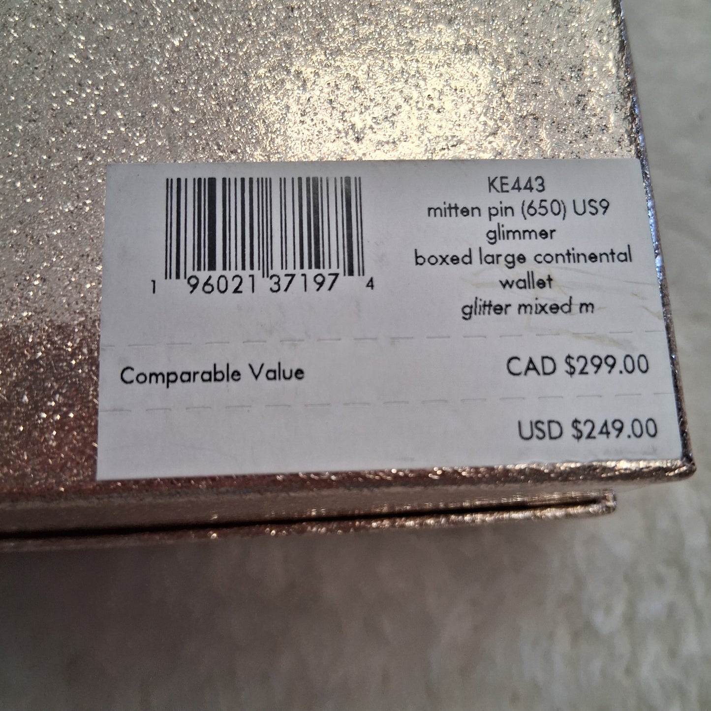 Kate Spade pink glitter wallet