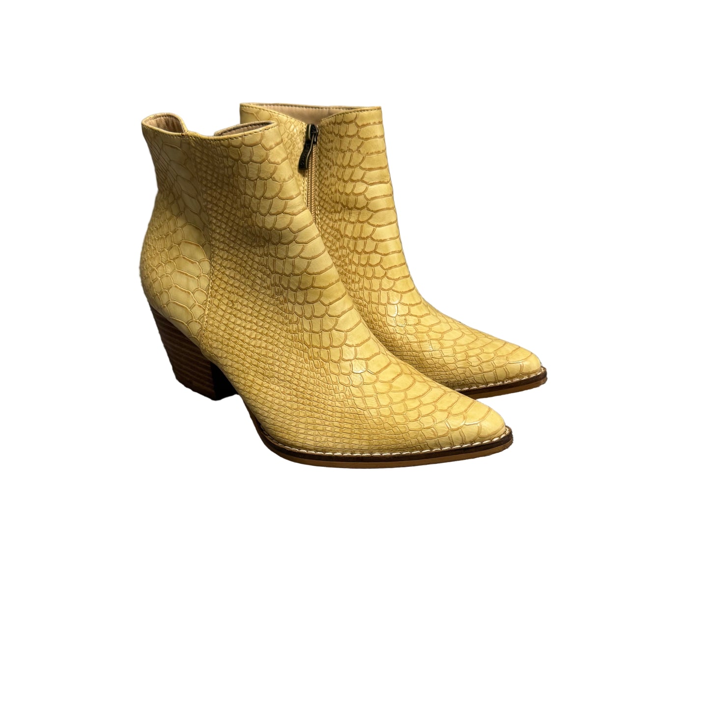 Buckle Snakeskin Booties 6.5