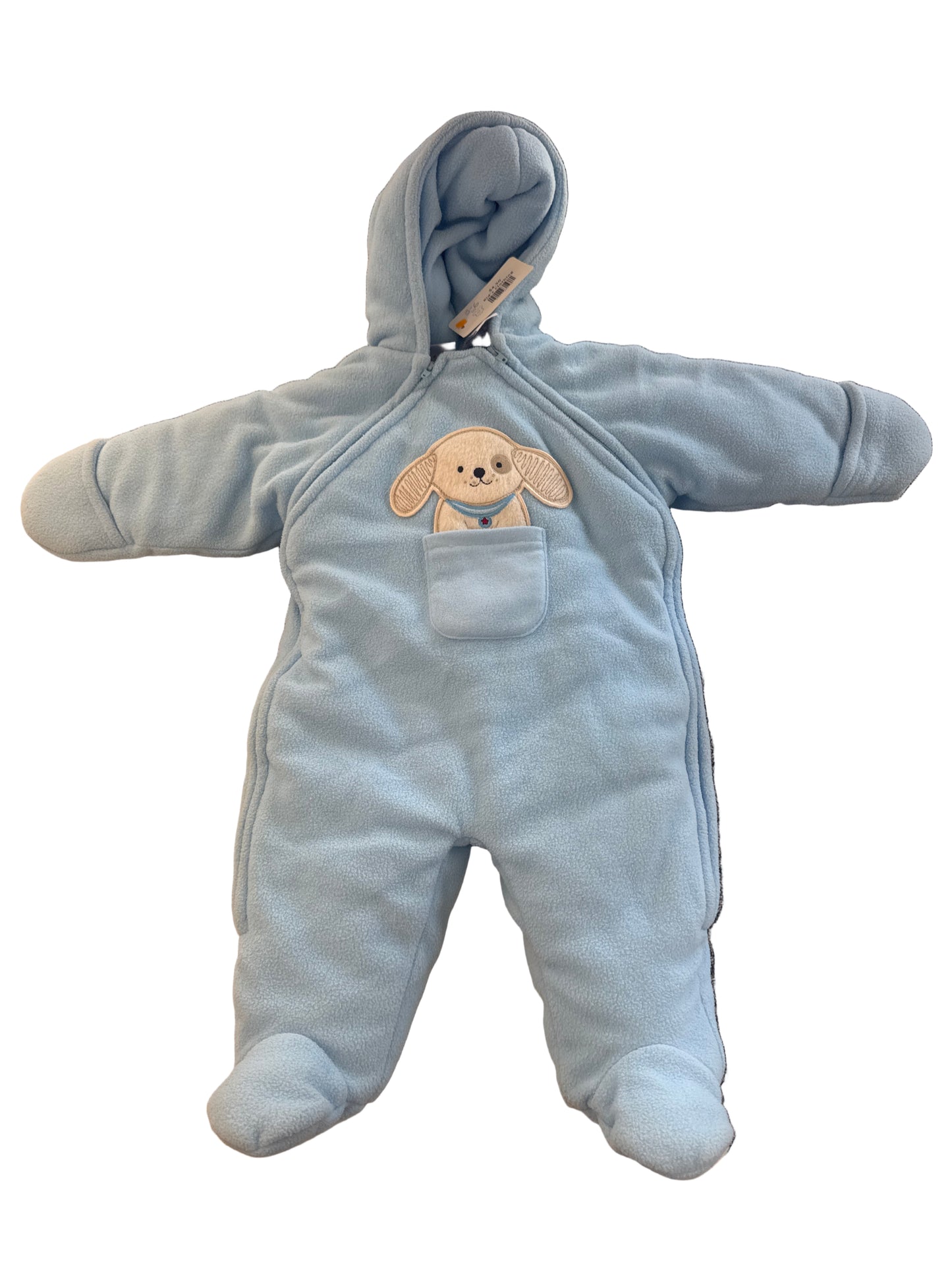 KIDS- Boys Blue Puppy Fleece Onsie 3-6m