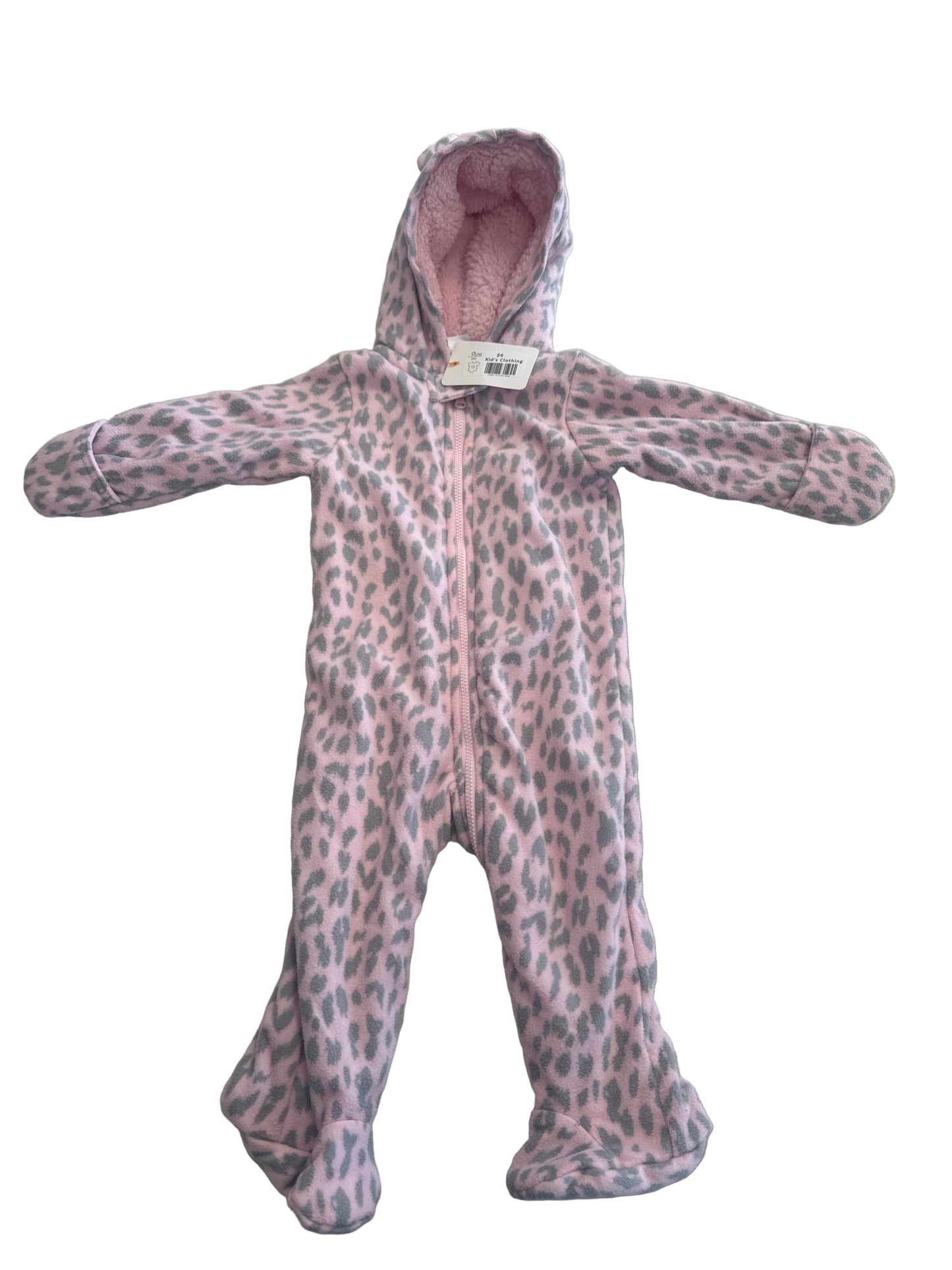 KIDS- Pink cheetah onesie 9m
