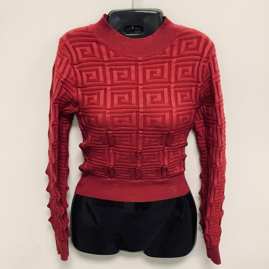 Small textured geo sweater burgundy