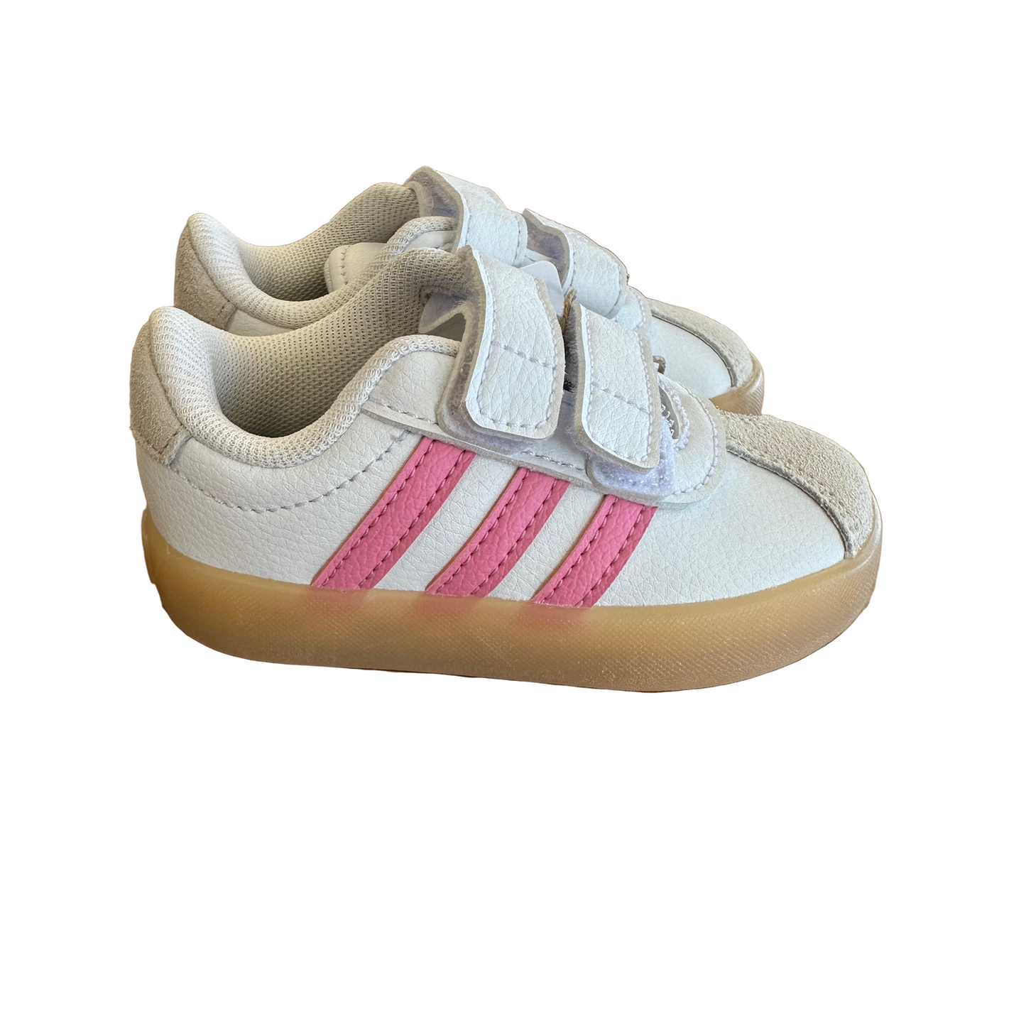 Kids NWT Adidas 5 (little kids)Val Court 3.0 White/Pink Shoes
