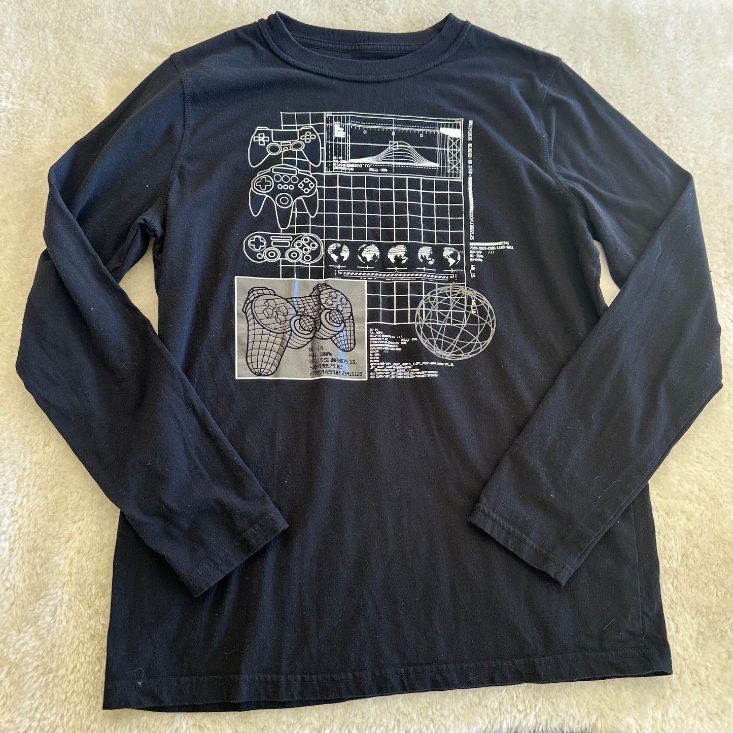 Kids Thereabouts XL(18/20) Black Video Game Top