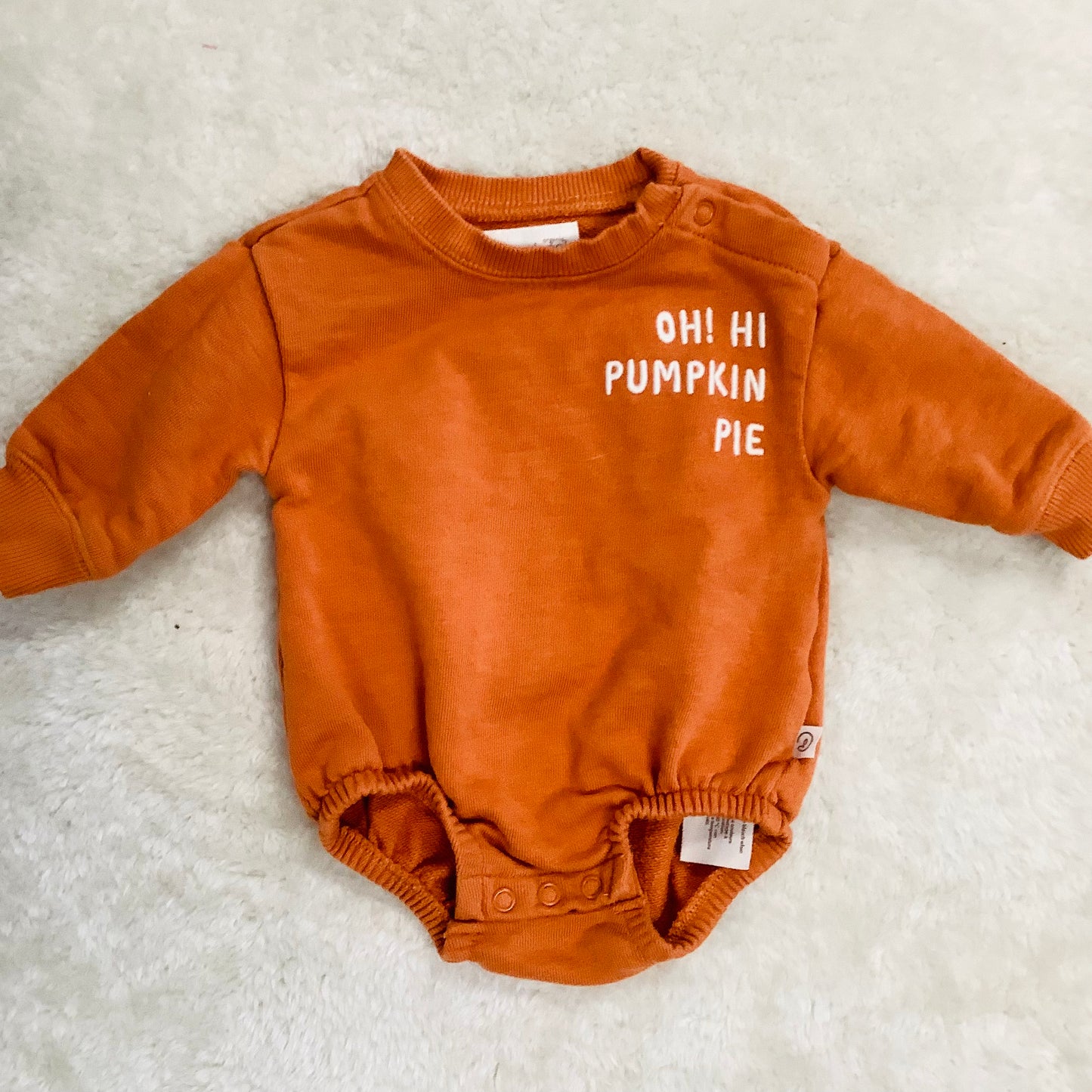 Oh Hi Pumpkin Pie 3 Month long sleeve sweatshirt onesie