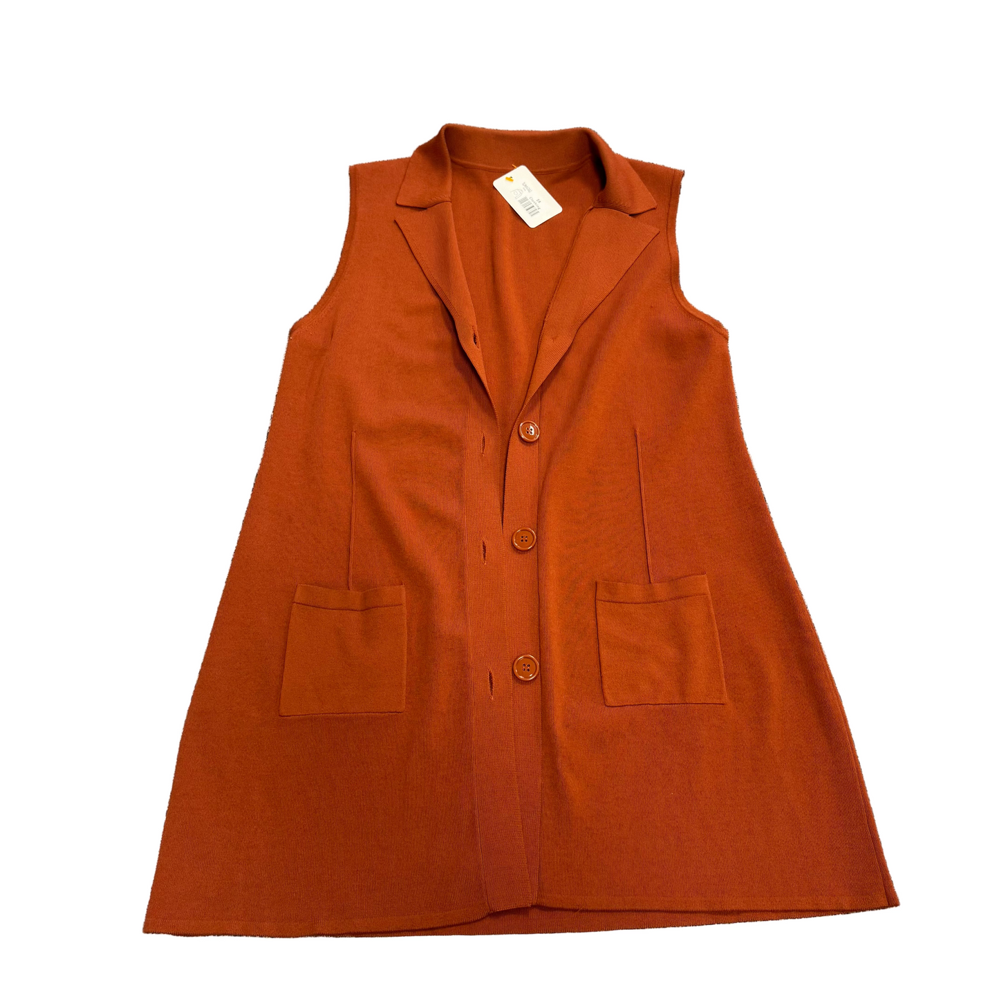 Rust Orange Knit Vest Small