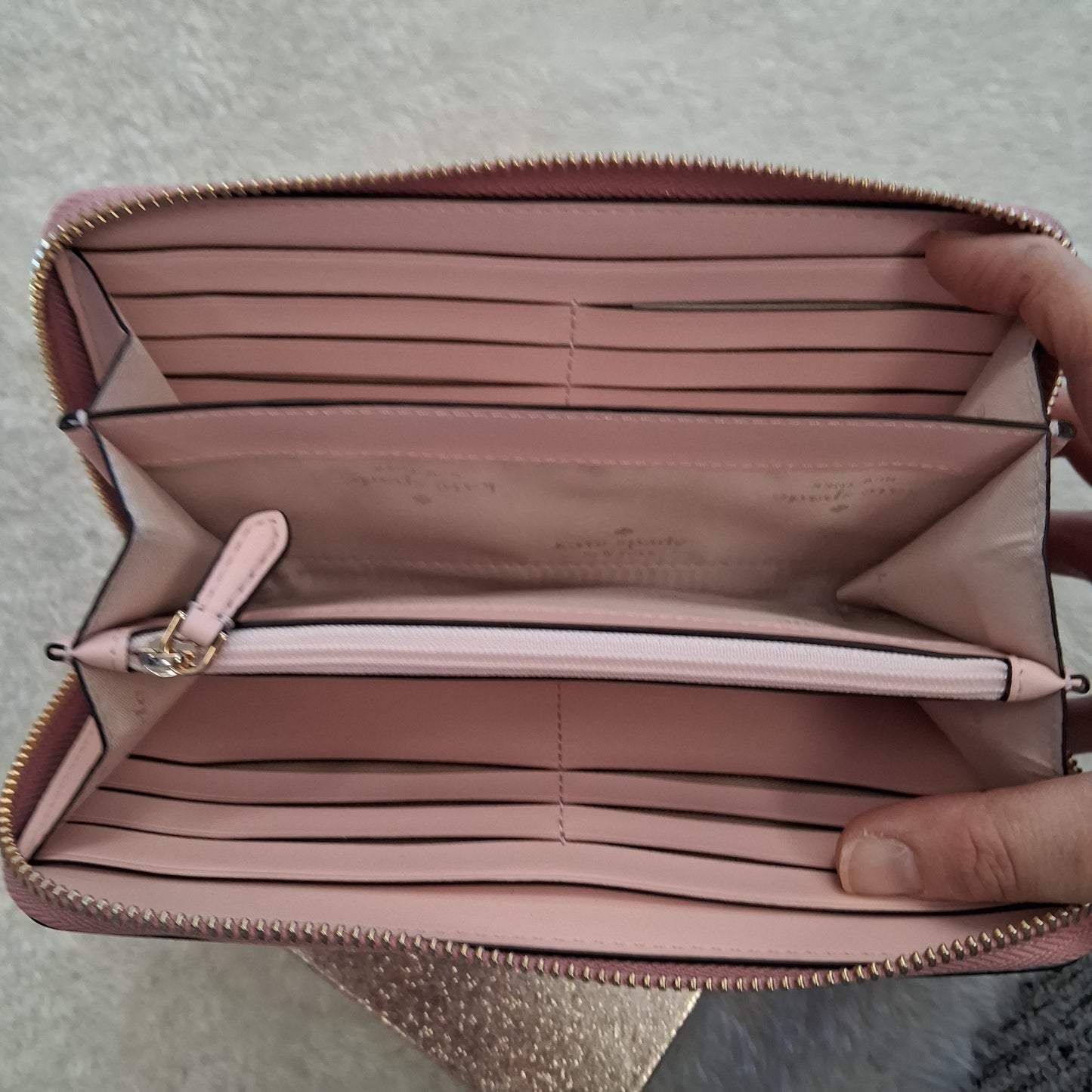 Kate Spade pink glitter wallet