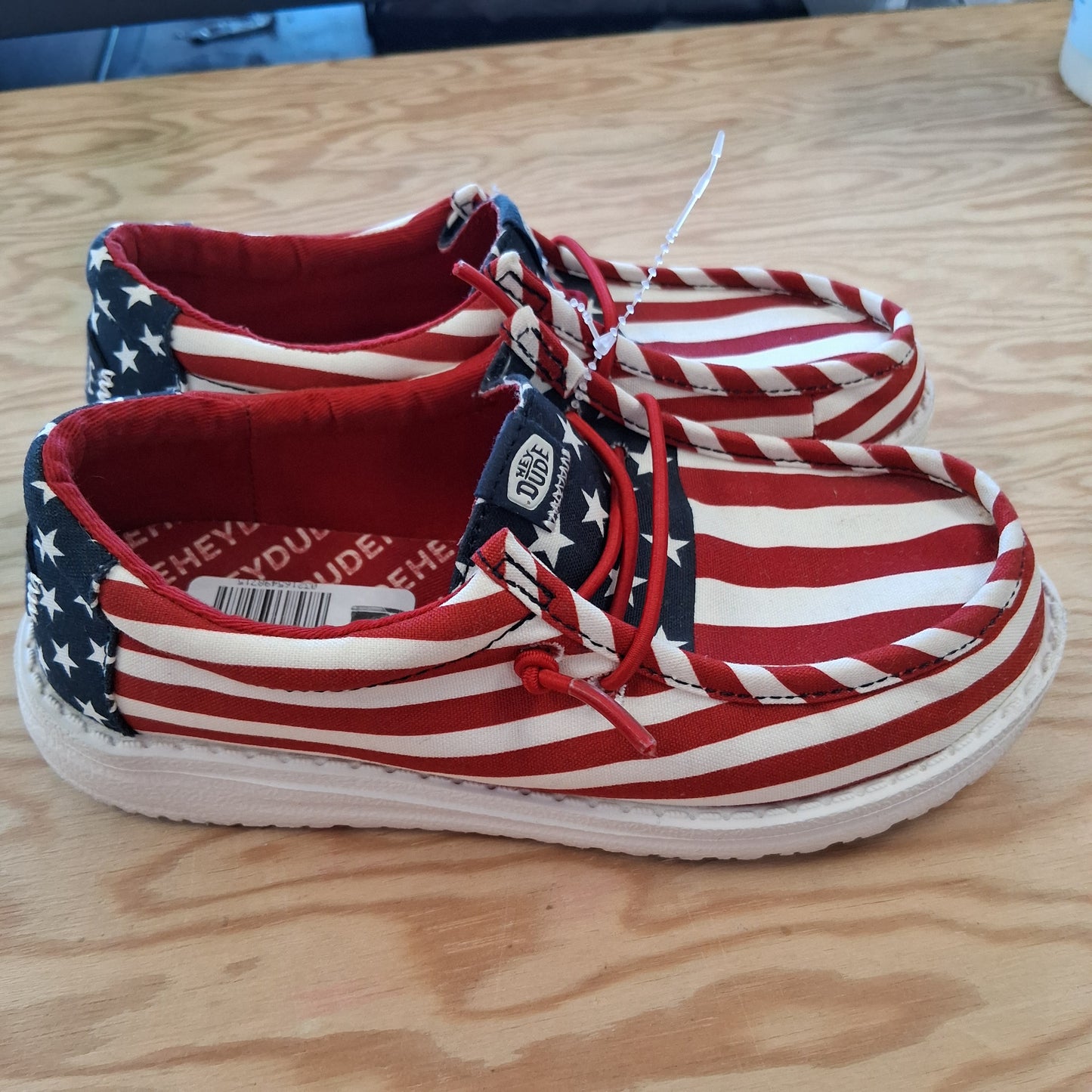 Kids Hey Dudes size 1 American flag