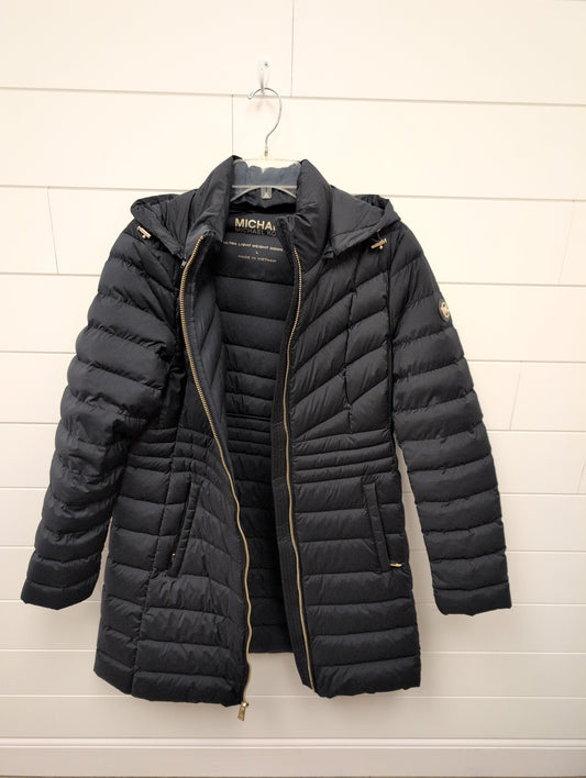 Michael Kors Large Hooded Stretch Packable Water-Resistant Down Puffer Coat